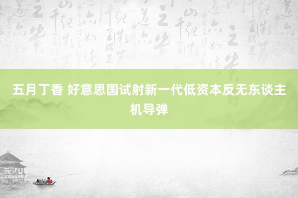 五月丁香 好意思国试射新一代低资本反无东谈主机导弹