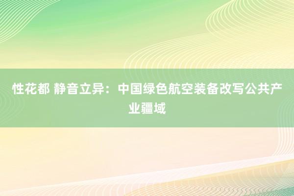 性花都 静音立异：中国绿色航空装备改写公共产业疆域