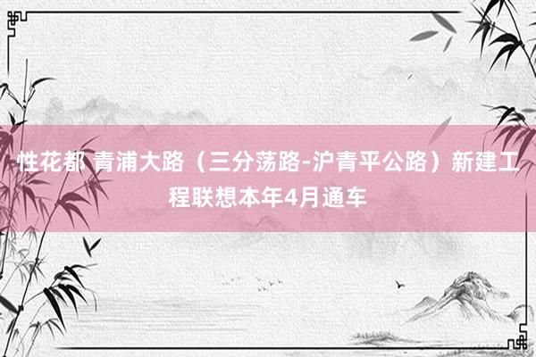 性花都 青浦大路（三分荡路-沪青平公路）新建工程联想本年4月通车