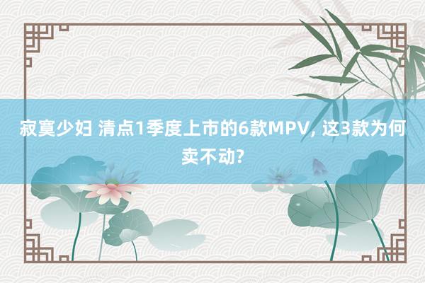 寂寞少妇 清点1季度上市的6款MPV, 这3款为何卖不动?