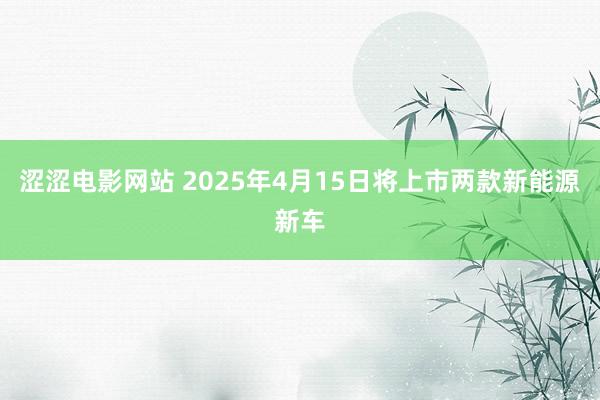 涩涩电影网站 2025年4月15日将上市两款新能源新车