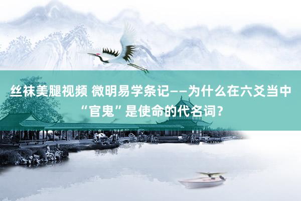 丝袜美腿视频 微明易学条记——为什么在六爻当中“官鬼”是使命的代名词？