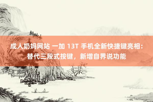 成人奶妈网站 一加 13T 手机全新快捷键亮相：替代三段式按键，新增自界说功能