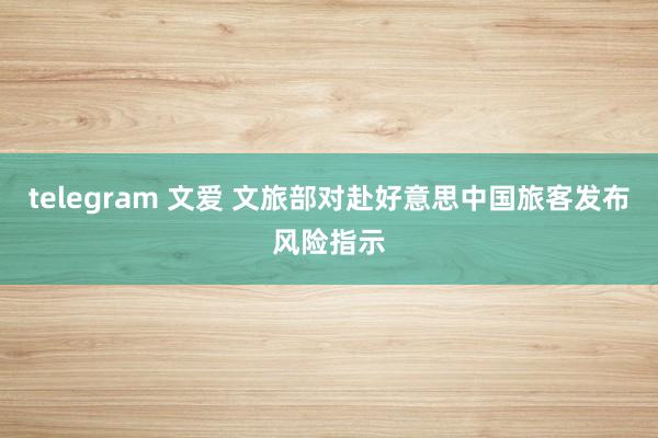 telegram 文爱 文旅部对赴好意思中国旅客发布风险指示