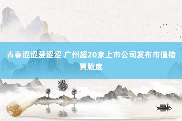 青春涩涩爱涩涩 广州超20家上市公司发布市值措置臆度